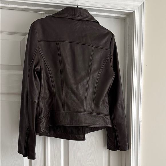 Michael Kors Brown Leather Jacket - Picture 3 of 6